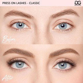 GladGirl MinuteLash Press-On Lash Clusters – 36 Pre-Glued Clusters, Classic DIY Eyelash Extension Look, Reusable Lashes in 10mm, 12mm, 14mm Lengths, Easy At-Home Application