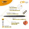 Bic CLG05-CCWJ3P Ballpoint Pen, Click Gold, 0.5, Oil-based, Black, Smooth,