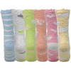 Different Touch 6 Pairs Non-slip Hospital Socks Cozy Fuzzy Slipper
