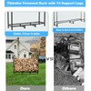 Tikimilor 4ft Firewood Rack Holder, Adjustable Heavy Duty Fire Log