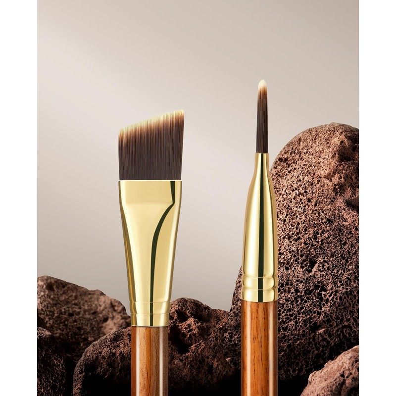ROWNYEON CM185 Foundation Brush, Thin, Diagonal Type, Ultra Fine, Desert