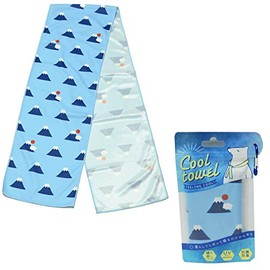 Friends Hill KS-226-158 Cool Towel, Nihonno Fujisan, Blue, 90% UV Protection, Antibacterial, Odor Resistant, 5.9 x 39.4 inches (15 x 100 cm)