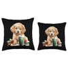 Dog Golden Retriever Christmas Throw Pillow