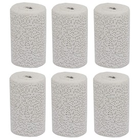 6 Pack 6 inch x 15 feet (Total 90ft Long) White Plaster Cloth Gauze Bandages Rolls for Art Project, Belly Cast, Mask Making, Sculptures, Body Casts, Craft Projects, Scenery Construction (6)