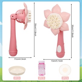 Bubble Machine, Bubble Machine, Children, Flowers Automatic Bubble Machine with Soap Bubbles Liquid, Bubble Wand Bubble Toy for Party, Birthday, Wedding