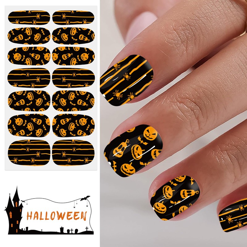 12 Sheets Halloween & Christmas Full Nail Wraps Stickers, Nail
