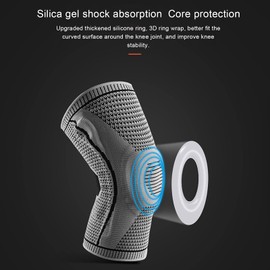 Powerful Knee Brace, Improved Knee Compression Sleeve Support for relieve joint pain and arthritis,running,improve circulation,exercise, fitness Knee Sleeve,men & women (Grey, L)