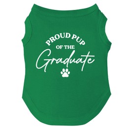 Proud Pup of The Graduate Dog Tee Shirt | Sleeveless Dogs| Graduation Prop | Class of 2025 2026 2027 2028 |Green, 6X-Large (737)