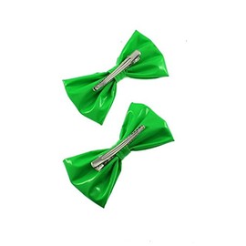 Zac's Alter Ego Pair of Neon PVC Bows on Crocodile Clip