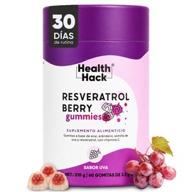 Resveratrol Antioxidante 60 Gomitas para Adulto Sin Azúcar Health Hack