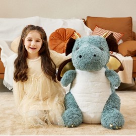 IKASA Giant Dragon Stuffed Animal Plush Toy,23" Large Winged Dinosaur Big Jumbo Soft Toys, Huge Size Cute Fluffy Plushy Fat Plushie,Gifts for Kid