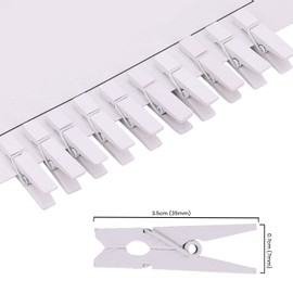 Weddecor Pack of 50 Mini Craft Wooden Pegs, Small Crafting Pegs, 3.5cm Mini Wooden Peg Embellishments, Hold Photos, Letters, Arts & Craft Projects, White