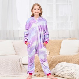 Piefry Soft Unicorn Sleepsuit Romper Unicorn Sleepsuit for Girls, Purple Stars