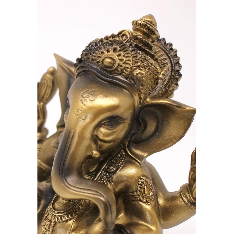 TEMPELWELT Decorative Figure Ganesha Four Arms Sitting 11 cm Polystone
