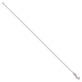GlittersandGold Sterling Silver 1mm Cable Chain Anklet Necklace