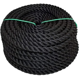 SGT KNOTS Twisted MFP Rope - Durable Polypropylene Utility Rope for Outdoor, Camping, Knot Tying – Strong, Weatherproof, Heavy Duty Rope for Long-Term Durability (1/4" x 10ft, Black)