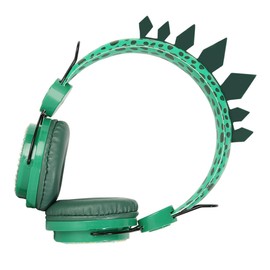 Tofficu Rhinestone Dinosaur Headphones with Mic Durable Wired Headset for Compatible with Laptop Tablet Smartphone for Boys