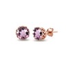 Rose Gold Flashed Sterling Silver Simulated Alexandrite Crown Stud Earrings