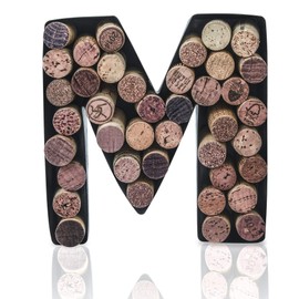 Made Easy Kit Wine Cork Holder Decorative Metal Monogram Letter for Wine Corks - Easy Mount kit Included (Letter M, 7" x 5.5" x 2")