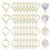 CHGCRAFT 40Pcs 2 Styles Open Back Bezel Charms Pendants Heart