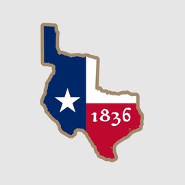 fagraphix 1836 Republic of Texas Sticker Decal Self Adhesive Texas Flag Proud Native Texan Raised Vintage 3.13" Wide