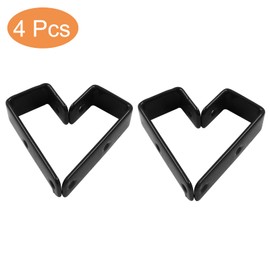 BokWin 4 Pcs Bunk Bed Ladder Brackets 25mm/1 Inch Metal PVC Coated Utility Hooks Bed Ladder Hooks Hardware with Screws for Library Loft Bed Stairs(Black)