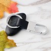 2pcs Keyrings for Men Black Leather Key Fob Metal Keyring