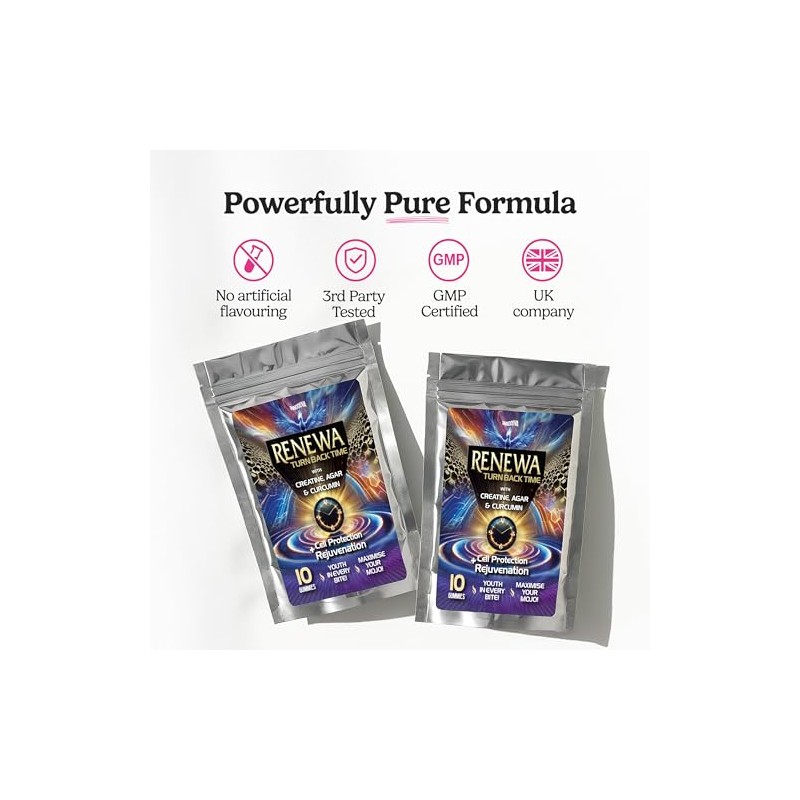 Renewa Creatine Gummies 1000mg Lemon Flavour Trial Pack 10