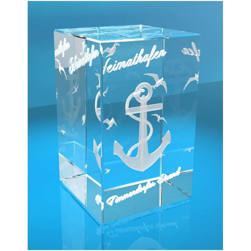 VIP-LASER 3D Glass Cuboid I Home Port Timmendorfer Beach I
