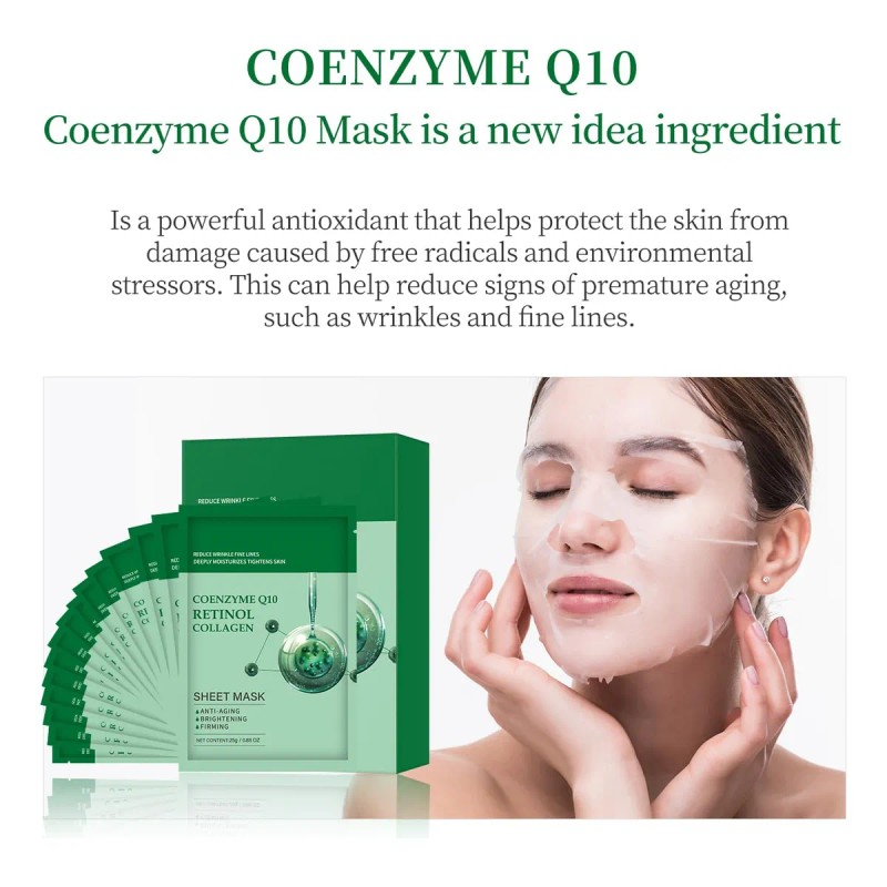 Paquete De 10 Mascarillas Faciales De Colágeno, Mascarillas