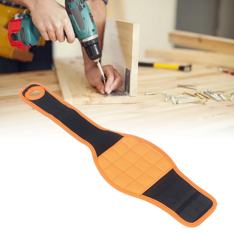 Wrist Magnet Tool Belt Orange 16 Magnets Magnetic Wristband Pick