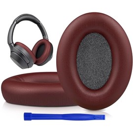 SOULWIT Proteinleder Ersatz Ohrpolster für Sony WH-1000XM3 (WH1000XM3) Over-Ear-Kopfhörern, Ersatzpolster mit weichem Proteinleder, Geräuschisolierung Memory-Schaum