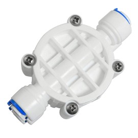 BLLNDX 1/4" Tube 4 Way Port Auto Shut Off Valve with Push Fittings For RO Reverse Osmosis Water Filter System