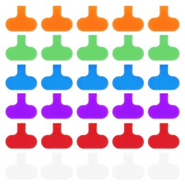 30 Pcs Multi Color Cable Labels, 6 Colors Write On Cord Label Wire Tags Electronic Cable Management Writable Cord Tags Self-Adhesive Nylon Wrap-It Cables Label for Computers Cables Identification