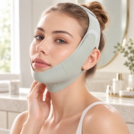 Reusable V-Line Face Shaping Strap, Rubber Chin and Cheek Support Band, Green