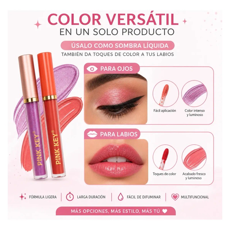 Kit De Maquillaje Completo Sombra Gloss Brochas Cosmetiquera