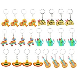 Uonlytech 24 Piezas Llaveros Mexicanos Fiesta Accesorios Ligeros y Resistentes para Organización y Decoración de Mochila Recuerdos para Eventos y Carnavales Mexicanos