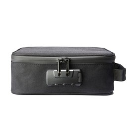 URBAN LEAF Odour-proof bag with combination lock and activated carbon lining, travel and storage case for accessories in case, black, Solo