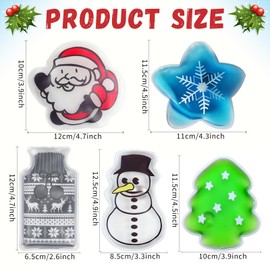 Pack of 5 Hand Warmers, Pocket Warmers, Christmas Hand Warmers, Pocket Warmers, Children, Snowman, Santa Claus, Pocket Warmer, Finger Warmer, Reusable, Hand Warmer for Women Children Warm