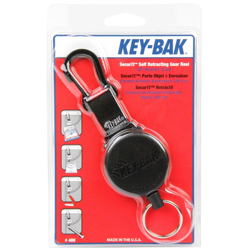 SK11 KEY-BAK Carabiner Key Reel, 47.2 inches (120 cm), Kevlar