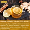 Turmeric cinnamon tea bag, handmade, caffeine free, relieves stress and