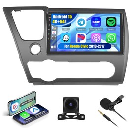 Realdio [4+64G] Car Stereo Radio for Honda Civic 2013 2014 2015 2016 2017 with Wireless CarPlay Android Auto MirrorLink 32EQ Bluetooth 5.0