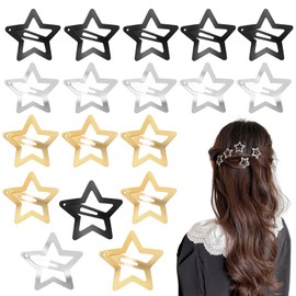 60 Pieces Star Hair Clips Snap Hair Clips Hair Accessories Fashionable And Cute, Suitable For Infants, Children And Adults, Various Hairstyles (Gold + Silver + Black)