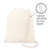 DALIX Canvas Drawstring Bag String Backpack Gym Mens Womens Natural