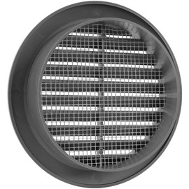 Vent Systems 4'' Inch - Graphite - Soffit Vent Cover - Round Air Vent Louver - Grill Cover - Built-in Insect Screen - HVAC Vents for Bathroom, Home Office, Kitchen