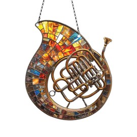 French Horn Ornaments Acrylic Window Hanging - Gifts for French Horn Lovers, French Horn Gifts for Women Men - French Horn Decor - French Horn Christmas Decorations