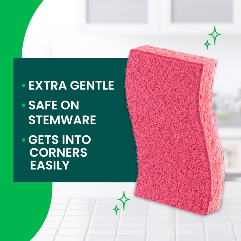 Scotch-Brite Gentle Clean Delicate Scrub Sponges, For Washing Dishes and