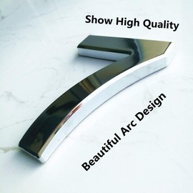 4 Inch Mailbox Numbers 7, Door Address Number Stickers for House/Apartment/Floor, Bronze/Silver, by Hopewan. (7, Silver)