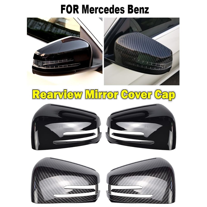 Hacreyatu 1 Pair Side Mirror Cap Covers For Benz W176