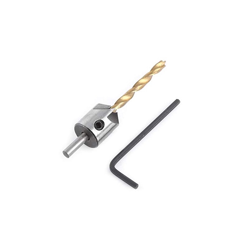 Countersink Drill Set, Woodworking Countersunk Drill Bit Titanium Coated HSS